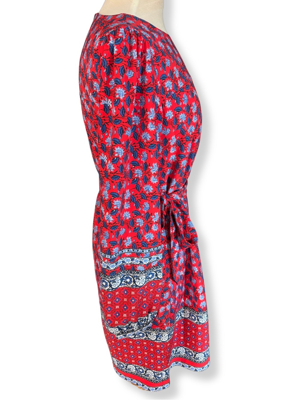LOFT Floral Tie Waist Shift Dress Small Boho Long Sleeve NWOT - Picture 4 of 8